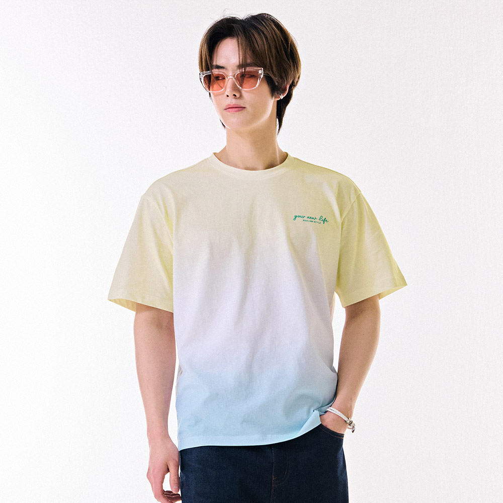 남성 그라데이션 반팔 티셔츠-DBRK5819D06