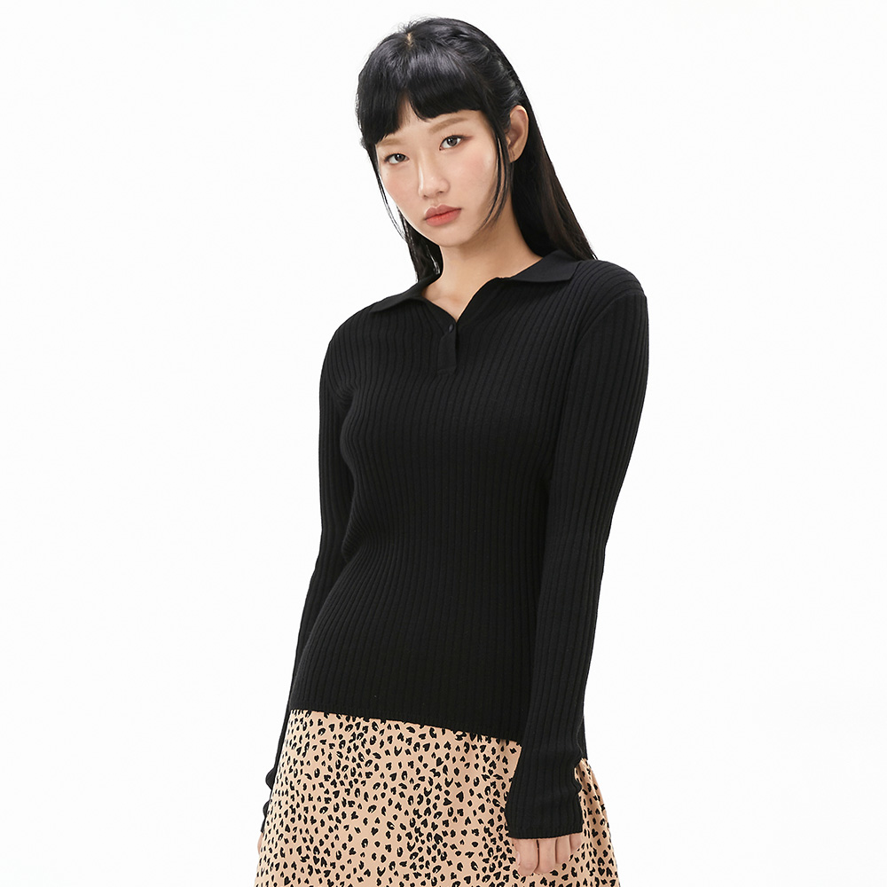 여성 카라 슬림 스웨터-AFRG5251C03