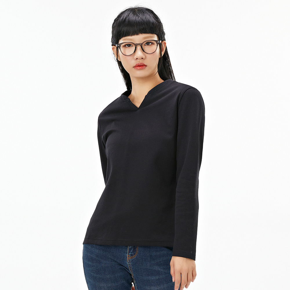 여성 넥변형 베이직 티셔츠AEZG5103B03