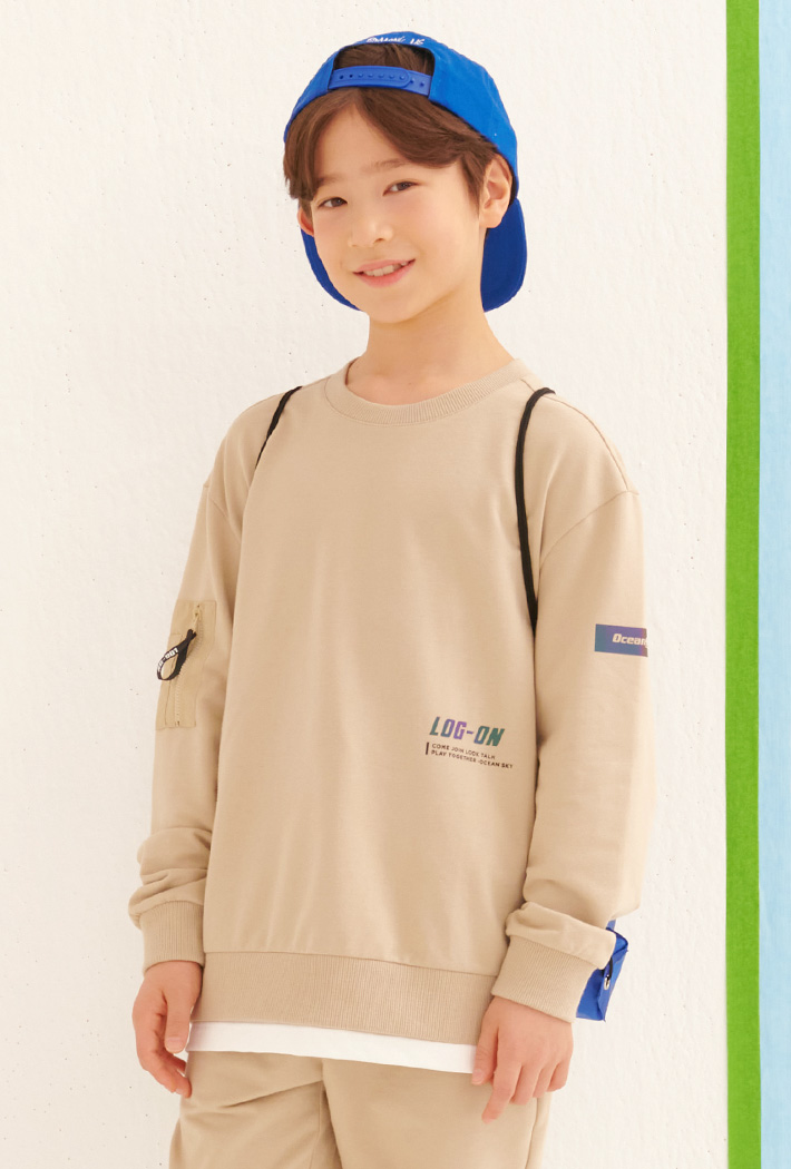 남아 세미핏 소매 포켓 티셔츠BAJB5113B0X