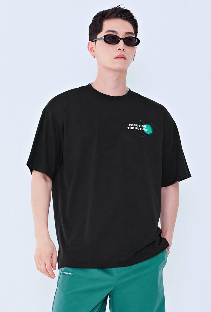 남성 물감 페인팅 그래픽 티셔츠BBAK5838D03